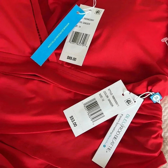 Bleu Rod Beattie Behind The Seams Crop Bikini Top Size 14 and Kore Sarong Hipste - Picture 10 of 11